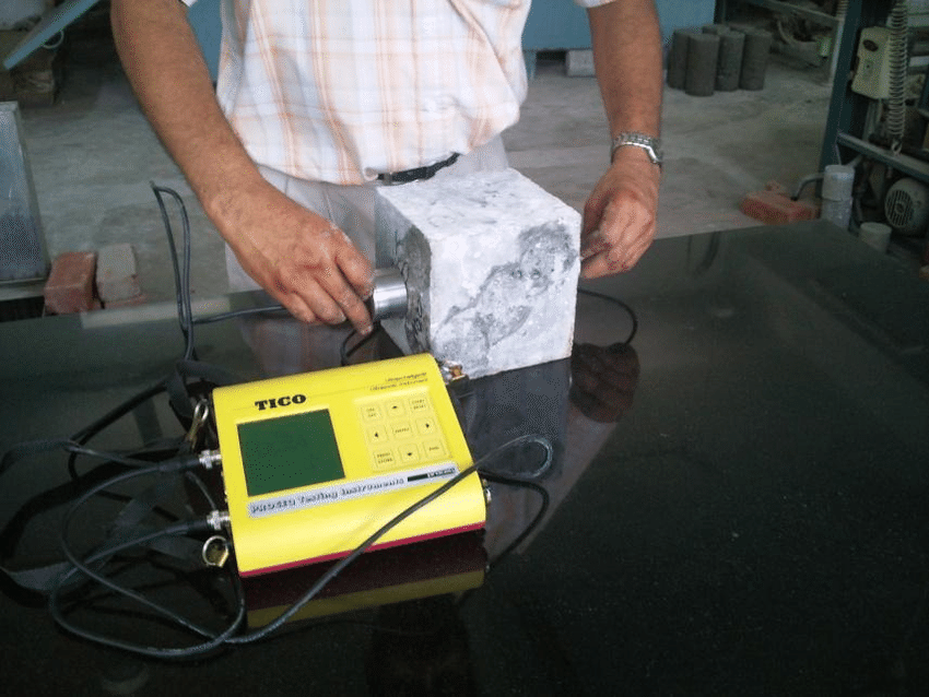 Ultrasonic testing of concrete